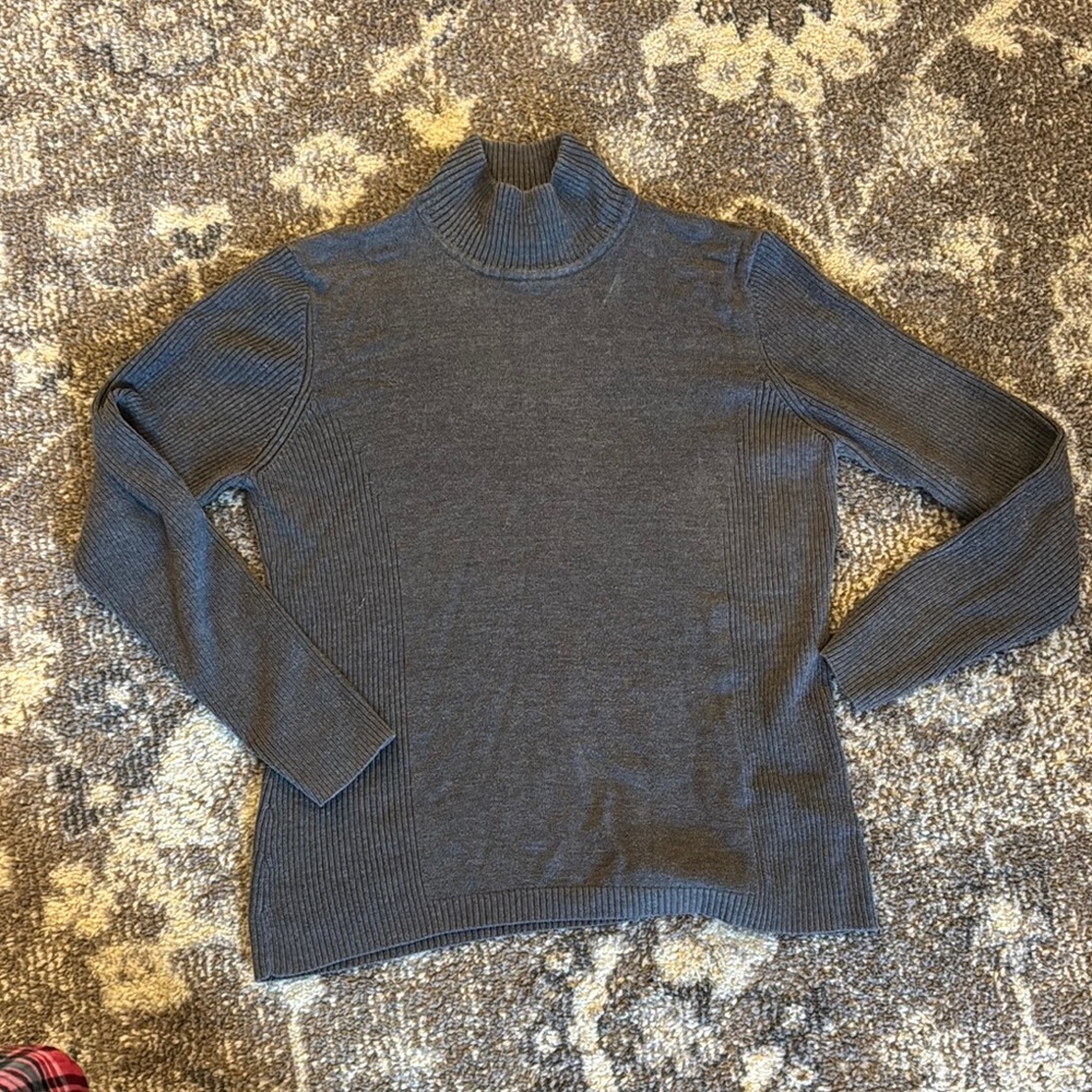 Worthington Gray Cowl Neck Sweater Knit Long Sleeve